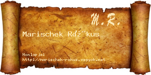 Marischek Rókus névjegykártya